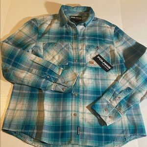 Polaris Women’s Plaid Flannel in Teal NWT